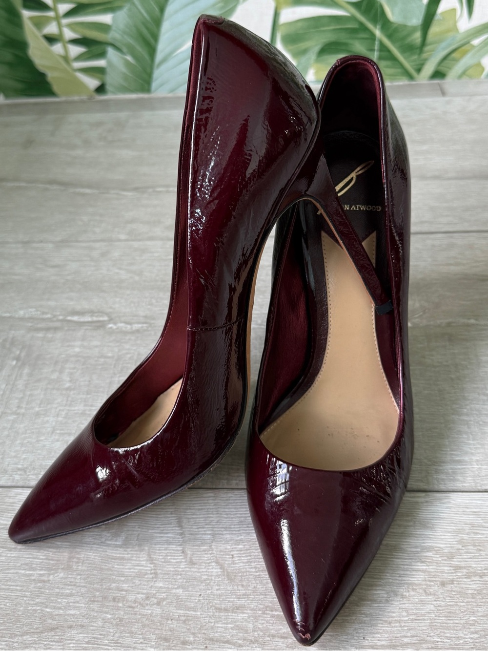 Brian Atwood Patent Pointed-Toe Pumps in Deep Wine